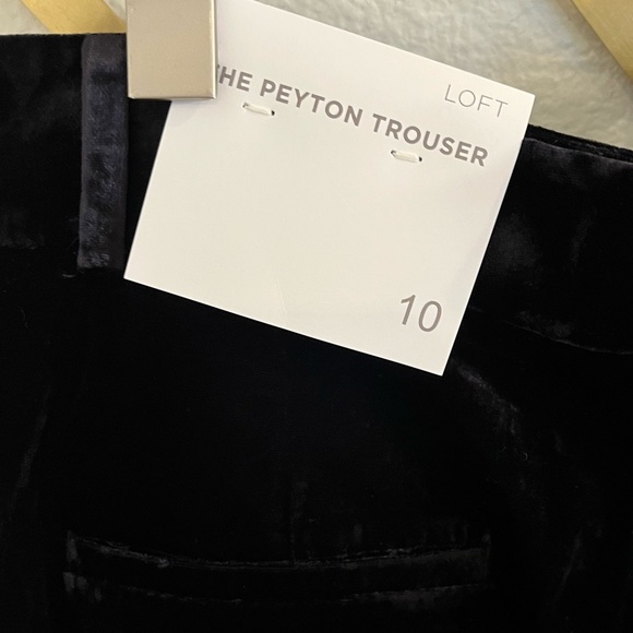 NWT Loft Peyton Velvet Trousers Black Wide Leg 10 - Picture 8 of 11